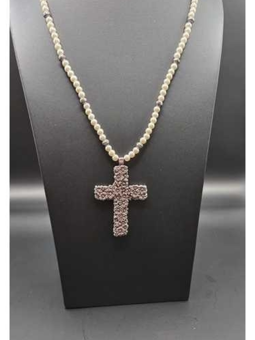 Brighton Lola Floral Cross Pearl Beaded Necklace